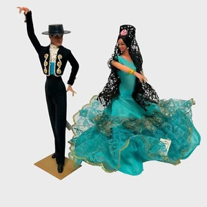 Vintage 70’s Marin Chiclana 10”Spanish Flamenco Dolls Pareja A & Antonio Aracena - Picture 1 of 19
