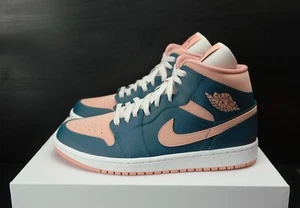 Wmns Nike Air Jordan 1 Mid Dark Teal Green Sneaker Damenschuhe Turnschuhe 44,5 - Picture 1 of 8