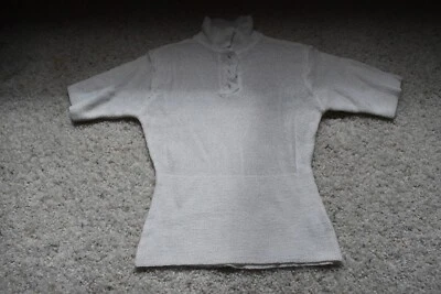 WHITE WE BE BOP COLLARED TOP ACRYLIC NYLON - Image 1 of 4