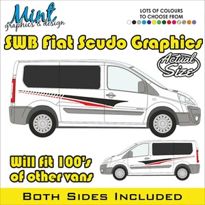 FIAT SCUDO SWB cámper rayas laterales calcomanías pegatinas gráficos furgoneta envío y devolución 004 GRATIS - Imagen 1 de 4