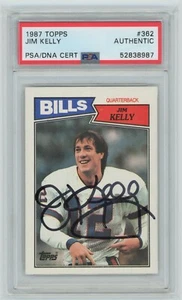 Jim Kelly Autographed 1987 Topps Football Rookie Card PSA DNA Signed Auto BILLS - Picture 1 of 7