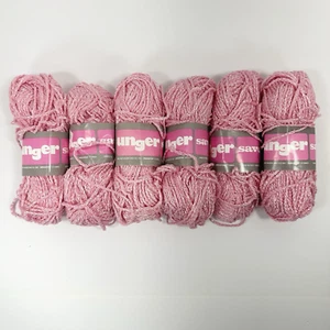 Vintage Unger Savoy Yarn Medium Worsted Rayon Blend Italy 14 Pink Bag of 6 - Picture 1 of 10
