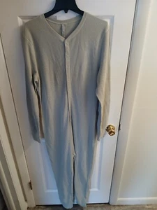 Skims gebürstet gerippt Knopfleiste Langarm Overall Damen Gr. 4X grau Baumwolle G63 - Bild 1 von 3