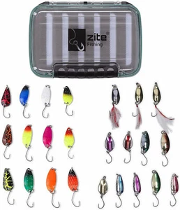 Zite Fishing Großes Forellen-Sortiment mit 24 Spoons und praktischer Köderbox - Bild 1 von 9