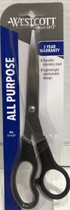 Westcott Value Line Stainless Steel Shears Black 8" Long 13135 - Picture 1 of 2
