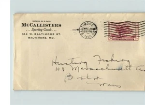 McCallisters Sporting Goods, Baltimore, Maryland Rücksendeadresse auf Umschlag von 1935 - Bild 1 von 1