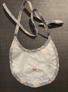 American Girl Bitty Baby Lätzchen (Neu ohne Karton) take a bite kariert - Bild 1 von 2