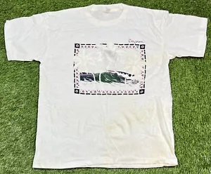 T-shirt viaggio vintage anni 90 California Beach Palm Trees Ocean Waves XL punto singolo - Foto 1 di 9