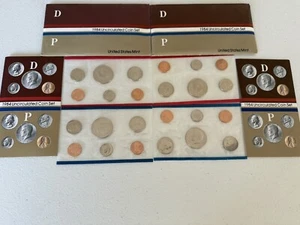 (2) 1984 P & D U.S. Mint Sets - 20 BU Mint State Coins - Original Packaging - Picture 1 of 11