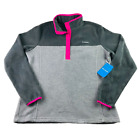 NEW Columbia Women's Benton Springs 1/2 Snap L/S Fleece Pullover Gray/Pink | L