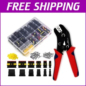 50 Sets Automotive Waterproof Connectors with Ergonomic Crimping Tool - 1-6 Pin - Picture 1 of 9