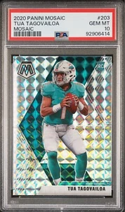 2020 Panini Mosaic TUA TAGOVAILOA Mosaic Silver Prizm Rookie #203 RC Fins PSA 10 - Picture 1 of 4