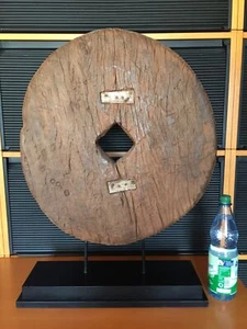 ASIA ASIA ASIA ASIÁTICA DECORACIÓN RUEDA DE COCHE muy antigua + muy grande ¡GRAN PIEZA DECORATIVA!!! - Imagen 1 de 11