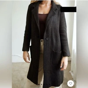 NUOVO CJLA | Eleanor Cappotto Plaid Marrone Cioccolato Maglia Coatigan, Donna Mediun - Foto 1 di 6