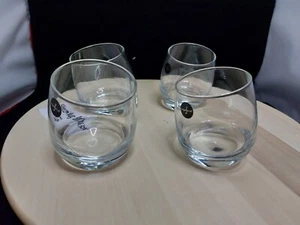Sagaform 4 X Rolling Wobbly Rounded Bottom Tilted Whiskey Glasses Un-Boxed - Picture 1 of 9
