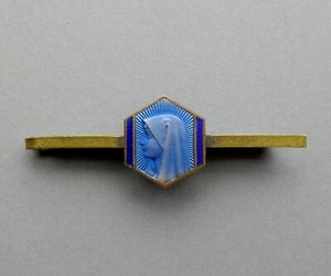 Heilige Jungfrau Maria. Antike religiöse Emaille Brosche, Krawatte. Französischer Art Deco. - Bild 1 von 3