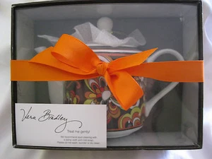 Vera Bradley PUCCINI TEIERA MARRONE per CAFFÈ tazza tazza COCAO KEURIG bevanda nuova con etichette - Foto 1 di 1