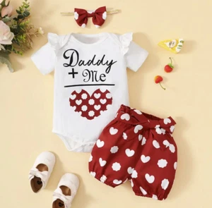 Girls White Text Print Bodysuit with Shorts Set with Headband - Picture 1 of 1