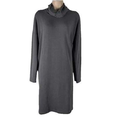 Cabi Sweater Dress Women's Small Long Sleeve Cowl Neck Above Knee Gray Knit - Image 1 of 4