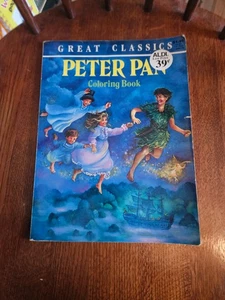 Vintage 1993 Great Classics Peter Pan Coloring Book - Imagen 1 de 3