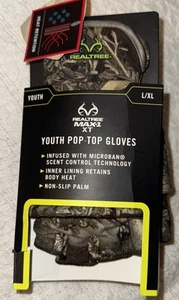NWT Realtree Max 1 XT Youth Pop-Top Gloves Camouflage Kids L/XL Camo Hunting - Picture 1 of 10