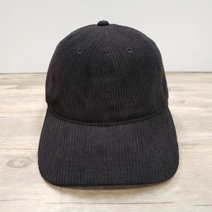 Abercrombie & Fitch Hat Cap Strap Back One Size Black Corduroy Dad Hat Mens - Picture 1 of 6
