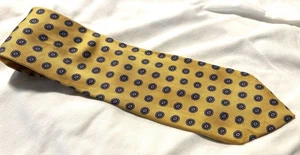 Robert Talbott For Nordstrom Silk Tie Yellow Medallion Repp Made In USA  - Picture 1 of 3