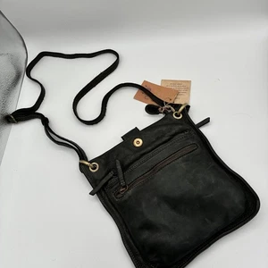 NWT Green Leather Crossbody Bag India Small Zip Pocket Small Top Zip - Picture 1 of 9