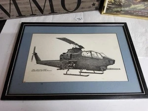 Joe Milich Aviation Art - AH-1S(MC) COBRA FT LEWIS Matted & Framed - Picture 1 of 2