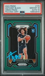 2023 Panini Prizm #170 Anthony Black Green signed card PSA 10 Auto 10 - Bild 1 von 2