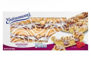 🟢 Neu Exklusiv Entenmann's HIMBEERE DANISH TWIST Eisteig Weichkuchen 15oz - Bild 1 von 2