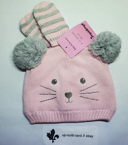 Baby Girls Kitten Impidimpi Hat And Mittens Set - Rose (6-12 Months) - Picture 1 of 4