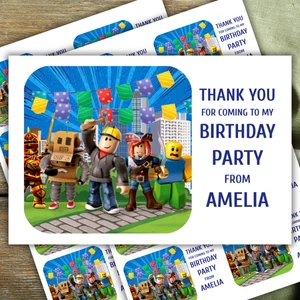 ROBLOX STICKERS personalised thank you for party bags - Picture 1 of 3