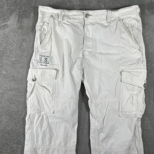 Pantalones cargo True Religion para hombre 40x32 blancos estilo militar de campo de EE. UU. Y2K holgados - Imagen 1 de 17