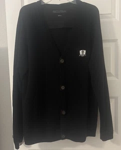 Cárdigan de golf Oakley Y2K de colección negro XL imitación marrón parches de gamuza tejido gofre - Imagen 1 de 16