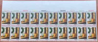 1980 Season's Greetings USA 15c Cents Stamp Plate Block of 20 (Scott # 1843) MNH - Image 1 of 2