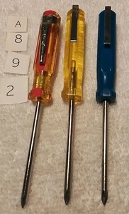 3pc STANLEY #0 PHILLIPS POCKET CLIP SCREWDRIVER HANDLE SET USA 🇺🇸 - Picture 1 of 6
