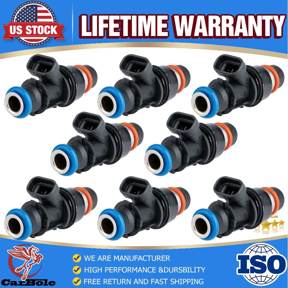 8PCS Fuel Injectors For Chevy Silverado GMC 1999-2007 4.8L 5.3L 6.0L 17113598 US - Imagem 1 de 4