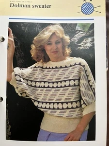 Original Knitting Pattern - Ladies Dolman Jumper Sweater - Picture 1 of 1