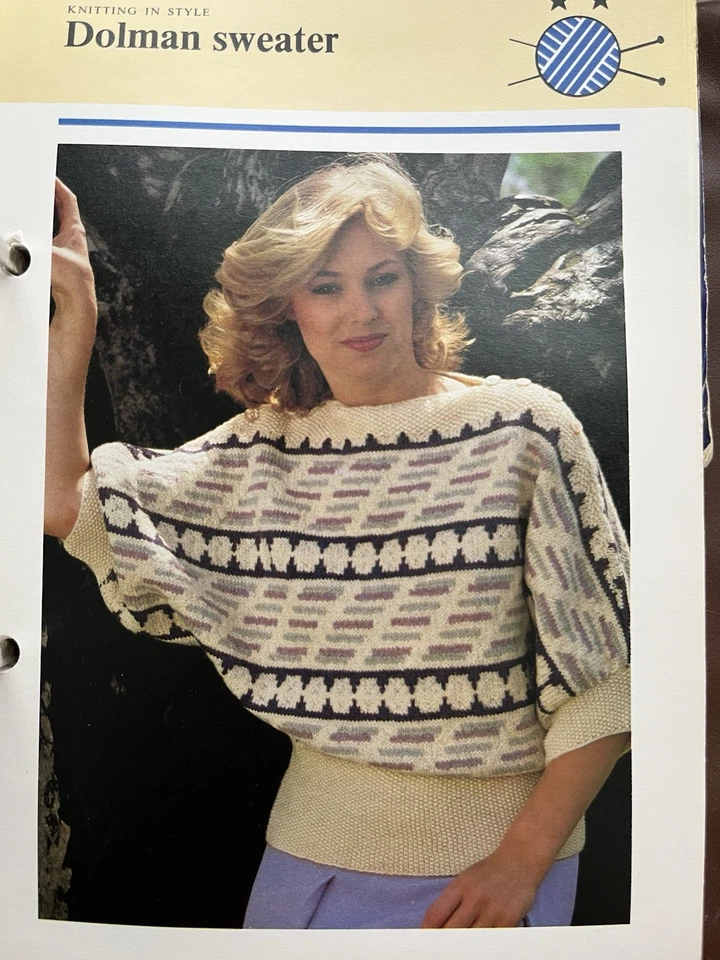 Original Knitting Pattern - Ladies Dolman Jumper Sweater - Image 1 of 1