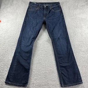 Levi's 527 Herrenjeans 33 x 30 dunkle Waschung verwaschen Whiskering niedriger Bund Bootcut Kontrast - Bild 1 von 10