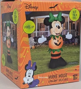 Halloween Disney 5 ft Minnie Mouse in Pumpkin Suit Outfit Airblown Inflatable - Picture 1 of 2