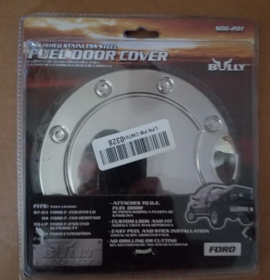 Cubierta de puerta de combustible de gas de acero inoxidable pulido Bully SDG-201 para Ford Foto 1 de 1