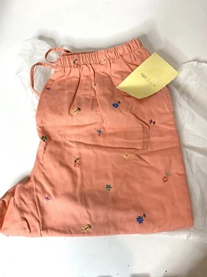 Pantalones capri florales bordados melocotón Denim & Co cintura elástica - talla 1X - nuevos con etiquetas Foto 1 de 4