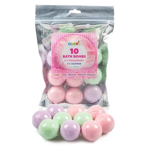 Bath Bombs x 10 - Ten Bath Bombs - Strawberry, Jasmine and Mint - Picture 1 of 5