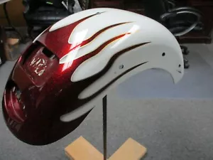 Custom Rear Fender White with Red Pearl Flames Softail Models - Bild 1 von 10