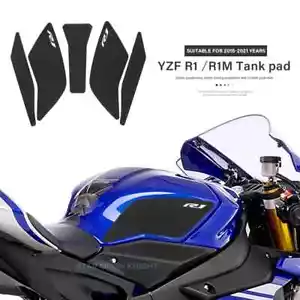 Side Fuel Tank Pads Protector Gas Knee Grip Pad For Yamaha YZF R1 R1M 15-21 - Picture 1 of 17