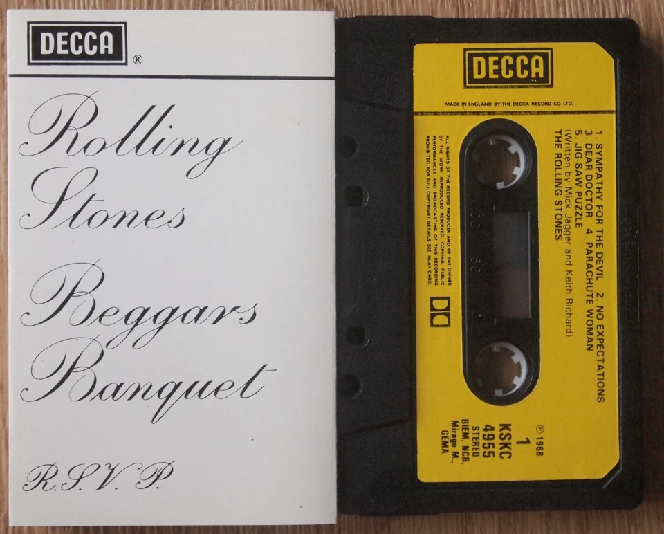 ROLLING STONES - BEGGARS BANQUET (DECCA KSKC4955) UK CASSETTE TAPE - Image 1 of 3