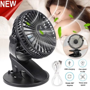Mini Tisch Lüfter Leise Ventilator Clip Tischventilator mit Akku Leise USB Fan - Bild 1 von 24