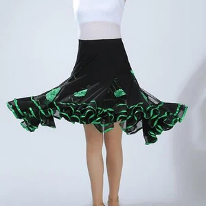 Ballroom Dance Skirt Dancing Costume Stage Performance for Women Green - Picture 1 of 7